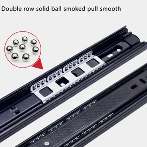 45mm Furniture Cabinet Drawer Ball Bearing Telescopic Soft Close Drawer Slide Rail