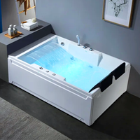 Baignoire avec jets de jacuzzi, kit de massage à bulles d'air, baignoires à remous pour 2 personnes, jacuzzi avec télévision
