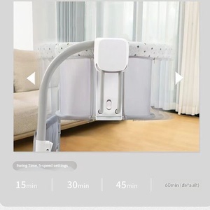 Lit bébé électrique intelligent en métal moderne, pliable, portable, multifonctionnel, avec fonction de raccordement automatique, pour bébés de 0 à 3 mois, idéal pour l'été - Product Image 3