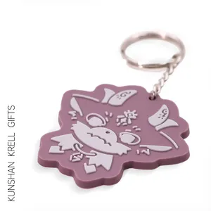 Custom Promotion 2D Personalized LOGO Soft PVC rubber keychain charm anime gift logo letter keychain