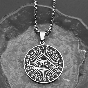 Collana con Pendente <span class=keywords><strong>Occhio</strong></span> della Provvidenza in Acciaio Inossidabile, Gioielli Egiziani alla Moda, Protezione dall'Evil, Gioielli Massonici Misteriosi - Product Image 3
