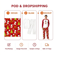 Ensemble de pyjamas personnalisés pour la famille et le chien, assortis pour Noël, avec photo de bonhomme de neige, manches raglan, vêtements de détente pour les fêtes, livraison directe, MOQ 1