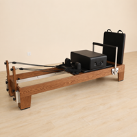 Machine de Pilates Réformateur Commerciale en Bois de Noyer et Chêne Rouge, Réglable, pour Usage en Studio, Logo Personnalisé OEM
