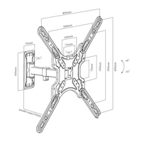 CHARMOUNT Support mural pour téléviseur à bras unique pivotant de haute qualité adapté au support de téléviseur LCD 26-55 pouces Support d'écran de moniteur