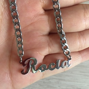 Collar con Nombre Personalizado en Oro de 18K, Cadena Cubana de Acero Inoxidable, Placa con Nombre Personalizada, Joyería Hipoalergénica, Regalo - Product Image 6