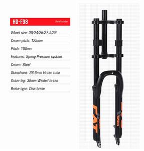 <span class=keywords><strong>Horquilla</strong></span> de Suspensión Delantera para Bicicleta de Montaña, <span class=keywords><strong>Horquilla</strong></span> Doble Corona para Bicicleta Eléctrica con Soporte para Faro Delantero - Product Image 4