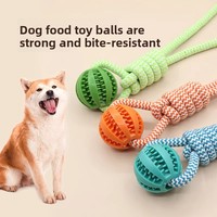 Doe Pet Durable Balle En Caoutchouc Corde Chien Jouets À Mâcher Interactif Chiot Chat Jouets Petites Dents Moyennes Nettoyage Distribution Remorqueur Guerre Jouer
