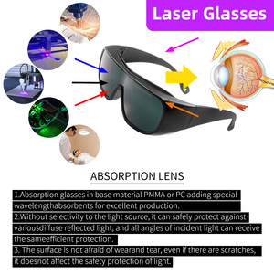 <span class=keywords><strong>Gafas</strong></span> de protección láser industriales 10600nm CO2 láser bloqueo infrarrojo ajuste soldadura láser corte grabado uso profesional - Product Image 5