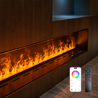 Meilleure Vente : Cheminée à vapeur d'eau fine et discrète, à cadre ultra-épuré, avec flamme de vapeur réaliste et ondulante, très demandée pour appartement