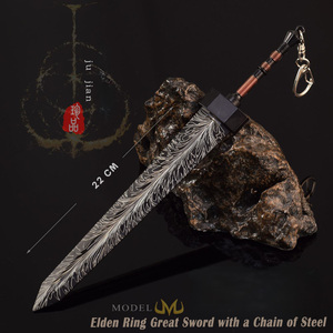 Pour Elden Ring 3D sculpté porte-clés nouvelle grande épée arme modèle entièrement en métal artisanat Halloween cadeau de noël produit jouet épées - Product Image 2