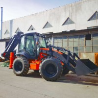 Laris Backhoe dan Pemuat 4 Penggerak Roda Multi Guna Baru 3 T Ton 5 Ton Backhoe Loader Baru Harga Dijual Backhoe Loader