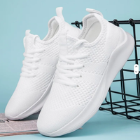 Chaussures de course légères au design minimaliste élégant, doublure en maille respirante, fermeture à lacets, antidérapantes, tendance mode, boîte
