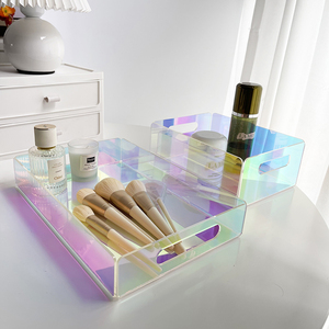 Storage Trays Color Glow Tea Perfume Vanity Trinket Tiered Candle Jewelry Decor Decorative Acrylic Organizer Storage Trays