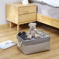 KUYUE Offre Spéciale fait à la main jouet décoratif vêtements chaussettes stockage poubelles gris coton panier de rangement pliable Opp sac salle de bain