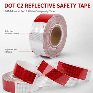 PET Sicherheitswarnband DOT C2 Hochintensives Prismatisches LKW-Anhänger Reflektierendes Klebeband Selbstklebende Fahrzeug-Reflektorfolie - Product Image 1