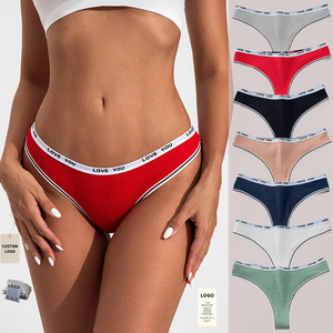 Culottes en gros pas chères pour femmes, culottes respirantes pour jeunes filles, culottes imprimées « <span class=keywords><strong>Love</strong></span> You », culottes sexy en coton pour femmes, string - Product Image 1