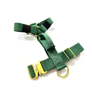 Arnês de treinamento tático K9 acolchoado de neoprene macio ajustável durável anti-pull para cães com fivela de metal