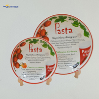 Ensemble de 5 pièces, assiette à pâtes en porcelaine végétale écologique, impression personnalisée, style italien, plat en céramique, service de cuisine européen, bol à pâtes
