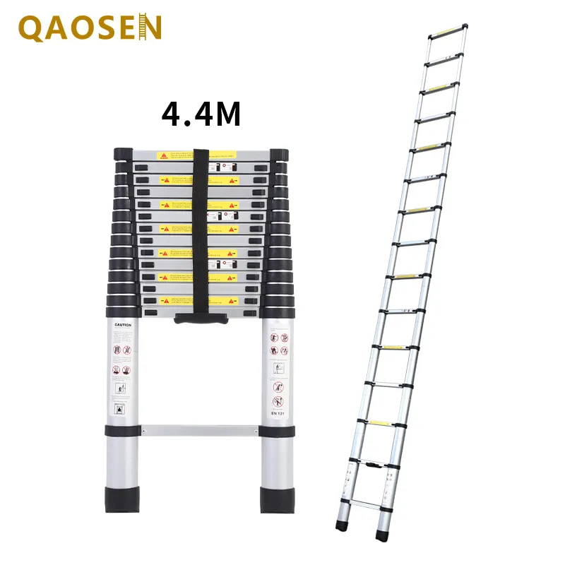 फैक्टरी मूल्य 4.4 मीटर एकल टेलीस्कोपिक सीढ़ी एल्यूमीनियम सुरक्षा स्थिर सीढ़ी