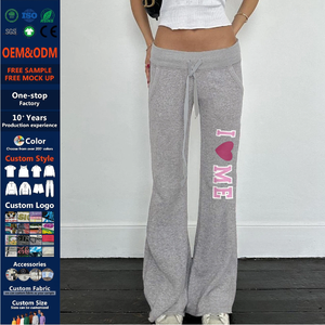 <span class=keywords><strong>Pantaloni</strong></span> Casual da <span class=keywords><strong>Donna</strong></span> Personalizzati con Stampa a Lettere, con Coulisse, Sciolti, Versatili, <span class=keywords><strong>Sportivi</strong></span>, a Zampa, in Pile, OEM, Ingrosso - Product Image 1