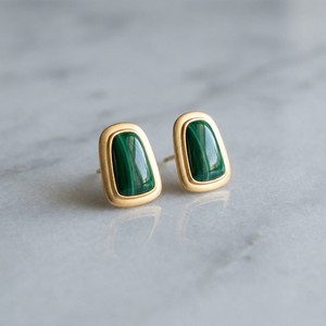 Pendientes de Oro Sólido de 18K Xinfly con Piedras Preciosas Orgánicas AU750, Malaquita, Madreperla, Ojo de Tigre, Joyería Fina Minimalista para Mujer - Product Image 1