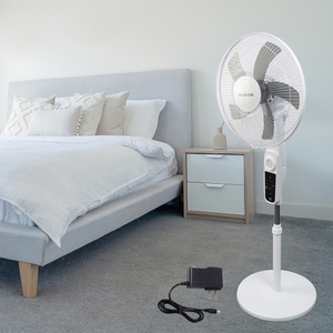 Ventilador Recargable de Plástico con Energía Solar y Batería, con Control Remoto, 16 Pulgadas, 4 Velocidades, Larga Duración, para Uso en Automóviles - Product Image 1