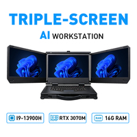 Laptop Industriale Robusto a Triplo Schermo, Intel I9-13900H, RTX 3070M, 16GB, 12-Core, OEM ODM, Workstation Mobile Personalizzata, Versione Inglese