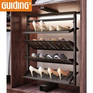 <span class=keywords><strong>Zapatos</strong></span> de plataforma de almacenamiento en Rack organizador de armario de gabinete estantes telescópicas estante giratorio zapato titular - Product Image 6