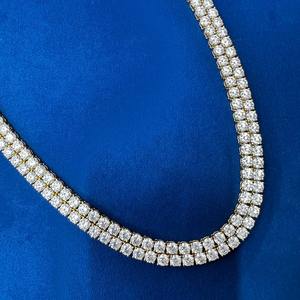 Moissanite diamant plaqué or 925 argent sterling entièrement glacé 6MM chaîne de tennis bijoux à la mode disponibles à la vente - Product Image 4