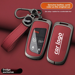 สำหรับฝาครอบกุญแจ Dodge Durango 2013 - 2016 Dodge Flag Metal Specialized Car Key Leather Protection Case - Product Image 2
