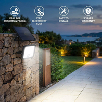 Projecteur LED solaire extérieur IP65, 150LM/W super lumineux, différents modes de fonctionnement pour l'éclairage extérieur des murs, des jardins, des fermes