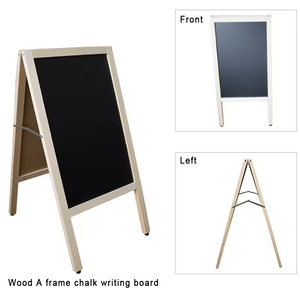 Borrador <span class=keywords><strong>de</strong></span> Marco en A <span class=keywords><strong>de</strong></span> doble cara <span class=keywords><strong>de</strong></span> madera, <span class=keywords><strong>pizarra</strong></span> <span class=keywords><strong>grande</strong></span>, <span class=keywords><strong>pizarra</strong></span> magnética para acera con soporte para Bar restaurante - Product Image 4