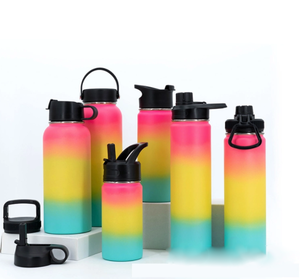 Bouteille d'eau de sport à large bouche, Double paroi isolée sous vide, bouteille à Shaker en acier inoxydable avec fenêtre Visible - Product Image 3