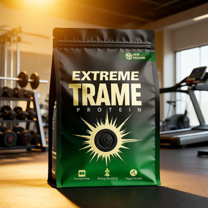 Sachets refermables en aluminium écologiques et recyclables imprimés sur mesure, 0,5 kg à 5 kg, pour l'emballage de poudre de protéines de lactosérum - Product Image 4