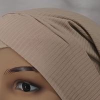 Bonnet Hijab en tricot côtelé avec élastique pour le front, couleur unie, pour usage quotidien