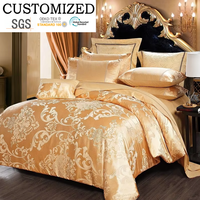 Ensemble de literie en jacquard de style européen, 4 pièces, luxe, coton, taille king, broderie, draps de lit, ensembles de literie