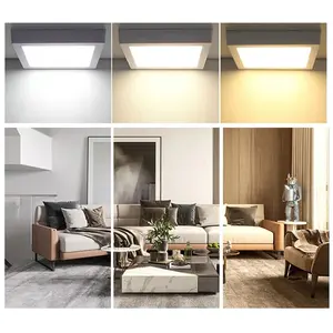 Lampu Led Panel aluminium 85-265V persegi 6w 12w 18W 24w, lampu LED langit-langit untuk kamar tidur dalam ruangan permukaan Led Panel cahaya