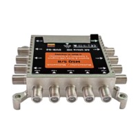 Multicommutateur satellite Highfly MSQ58 5x8 950-2150MHz avec amplificateur 4 SAT + 1 Terrestre 8 Récepteurs Système TVRO Métallique 18V-DC