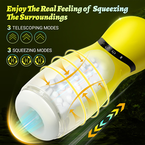 هزاز آلي للرجال مع كأس استمناء تلسكوبي ومحاكي للمهبل - Product Image 3