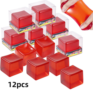Pelota Antiestrés de Maltosa Roja Cuadrada - Juguete Sensorial de Descompresión de Rebote Lento para Todas las Edades - Product Image 1