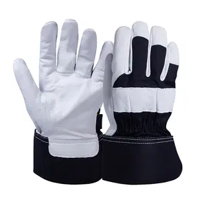 Wholesale Cow split leather palm Wing thumb Full leather index fingertips cut resistant Safety Working Gloves