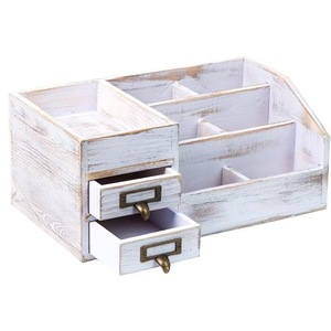 Wooden Desktop <b>Storage</b> Rack Multi Compartment Office Organizer <b>Drawer</b> <b>Box</b> Rectangle Standing Type 2nd Floor Image Color - Product Image 2