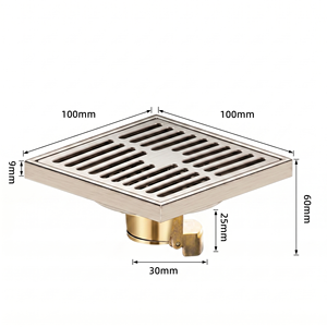 Siphon de sol carré moderne en laiton chromé 100 mm (4 pouces) pour hôtel, maison, salle de bain, cuisine – Anti-odeur, anti-colmatage, écologique - Product Image 3
