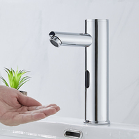 Grifo Automático de Acero Inoxidable 304 con Sensor para Lavabo, Grifo Sin Contacto con Válvula de Cerámica para Agua Fría y Caliente, para Baños Comerciales y de Hotel