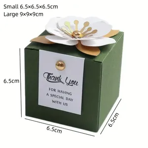 Scatola per Caramelle Personalizzabile in Carta Laminata Lucida Goffrata, Scatolina per Cioccolatini a Forma di Fiore, Bomboniere in Gelatina per Matrimoni e Feste, Contenitore per Alimenti - Product Image 4