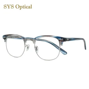 High quality eyebrow acetate with metal frames classic design eye eyeglasses frame