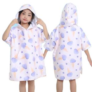 Robe à langer pour enfants avec poche avant <span class=keywords><strong>Poncho</strong></span> de <span class=keywords><strong>surf</strong></span> Serviettes de plage pour tout-petits Serviette de bain portable à capuche en microfibre Garçons Filles - Product Image 6