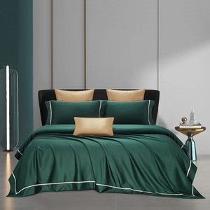 160-Count Pima Cotton Four-Piece <b>Bedding</b> <b>Set</b> Solid Color Breathable Duvet Cover Sheet <b>Set</b> Home Use - Product Image 3