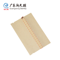 Pochette plate personnalisée à 3 côtés avec découpe en forme de larme pour l'hygiène personnelle, sac en papier kraft biodégradable