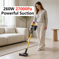 Aspirateur sans fil 27000Pa, forte aspiration, conception anti-emmêlement, autonomie de 50 minutes, autoportant, bac à poussière amovible